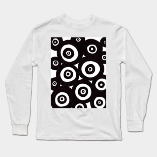 Abstract Panda Bear Circle Design Long Sleeve T-Shirt